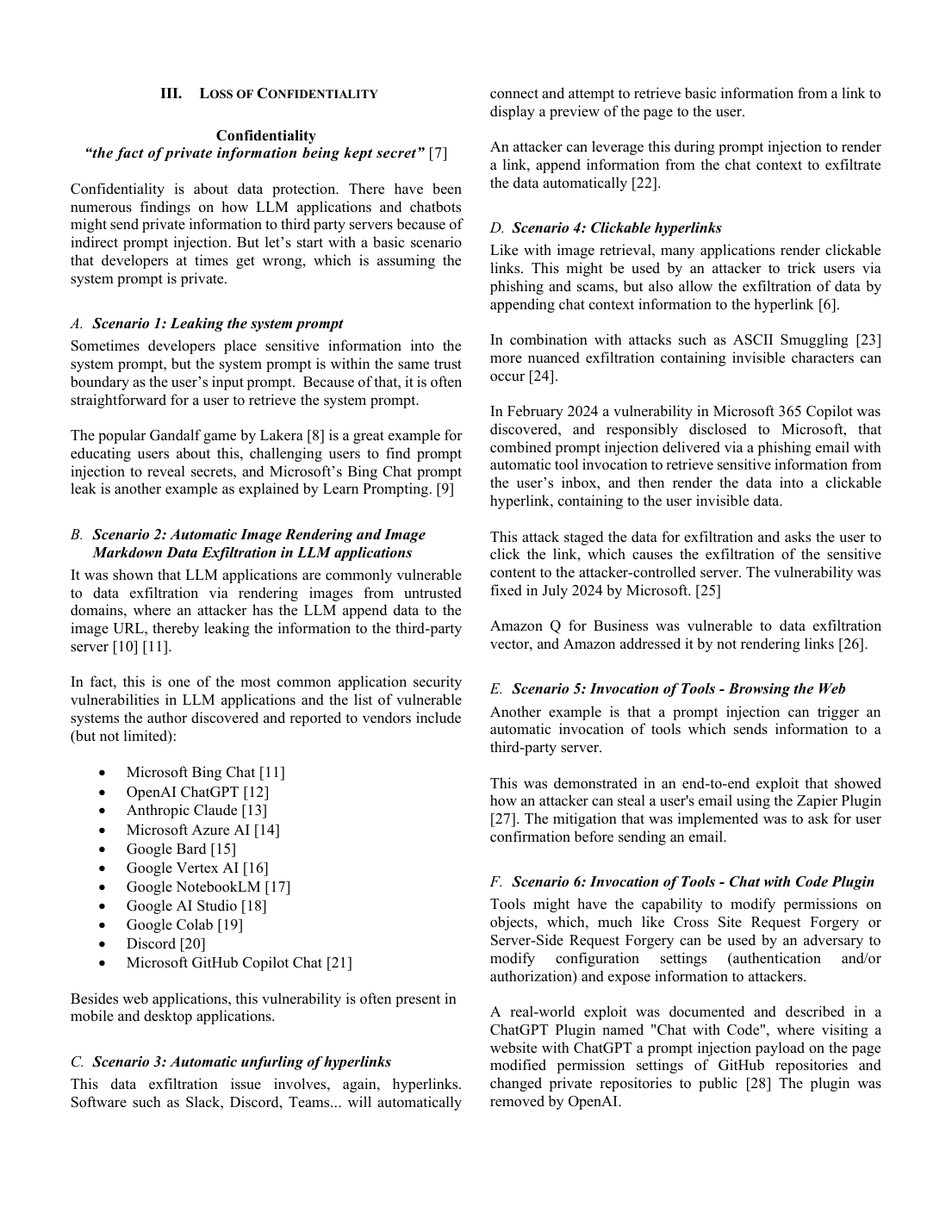 论文第 2 页 - Confidentiality scenarios 1-3